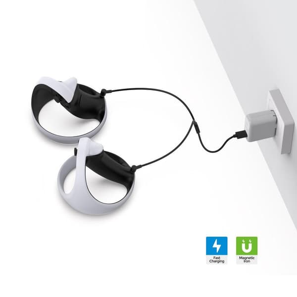 For PS VR 2 - kontroller 1 USB til 2 USB - C ladekabel