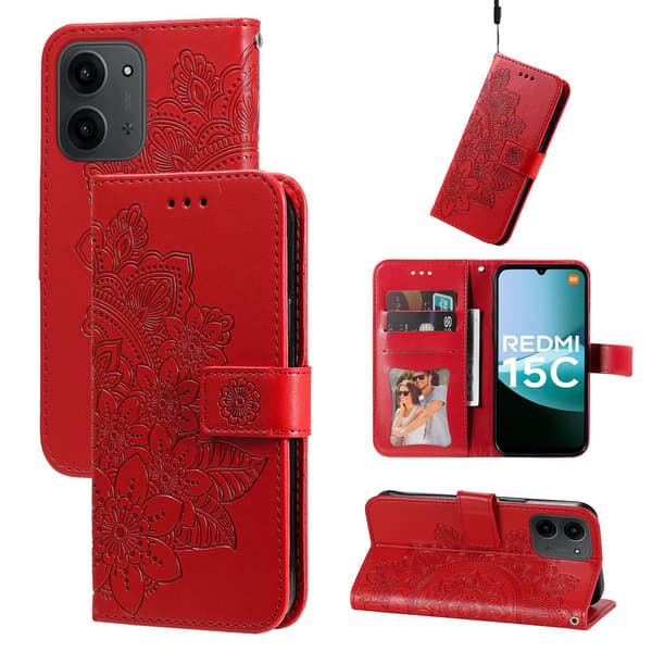 För Xiaomi Redmi 15C Stativfodral Mandala Plånboksfodral