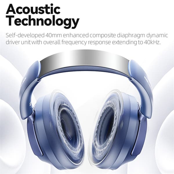 Trådløse PC Gaming Headset Støjreducerende Over-Ear Bluetooth Hovedtelefoner - Blå