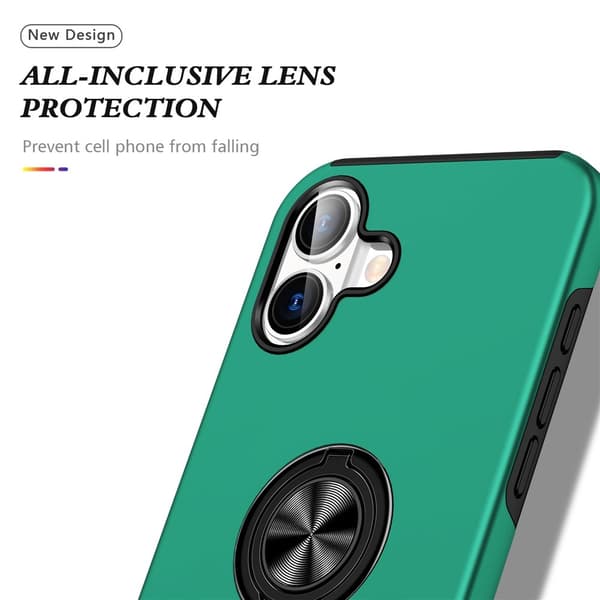 For iPhone 17 Hybrid-deksel med Fingerring