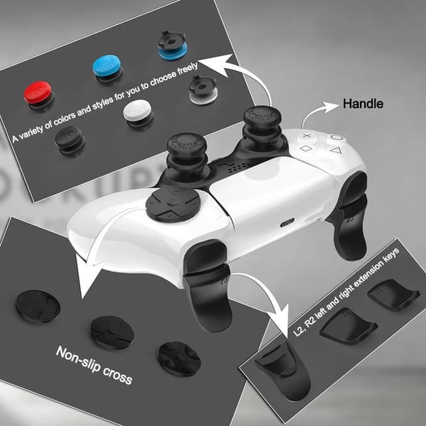 Playstation 5 / PS5 L2 R2 Trigger Extender + D - pad knappsats Tumgrepp Kontroll