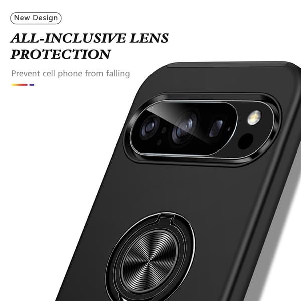 Til Pixel 10 Pro / Pixel 10 Deksel Hybriddeksel med Finger Ring - Svart