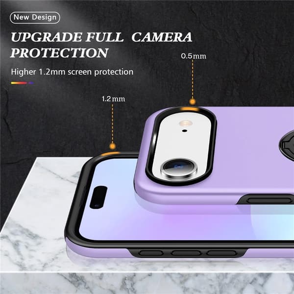 Til iPhone Air Finger Ring Kickstand Hybrid Taske