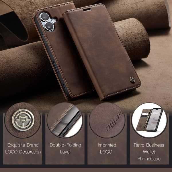 CASEME Lommebok-deksel iPhone 17 - Kaffe