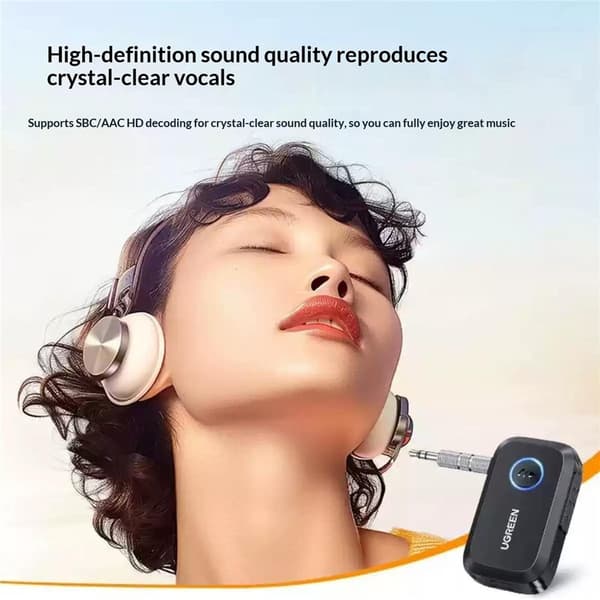 UGREEN CM596 Bluetooth 5.4-lydmottaker – 3,5 mm AUX-adapter for bil