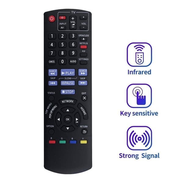 Fjernkontrollerstatning for N2QAYB000734 for Panasonic Blu-ray DVD-spiller