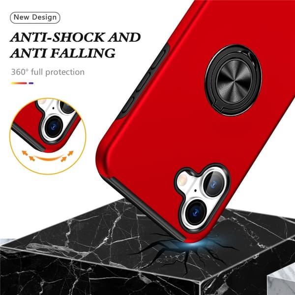 For iPhone 17 Hybrid-deksel med Fingerring