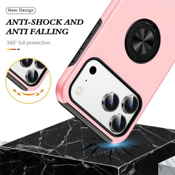 For iPhone 17 Pro Hybrid-deksel med Fingerring