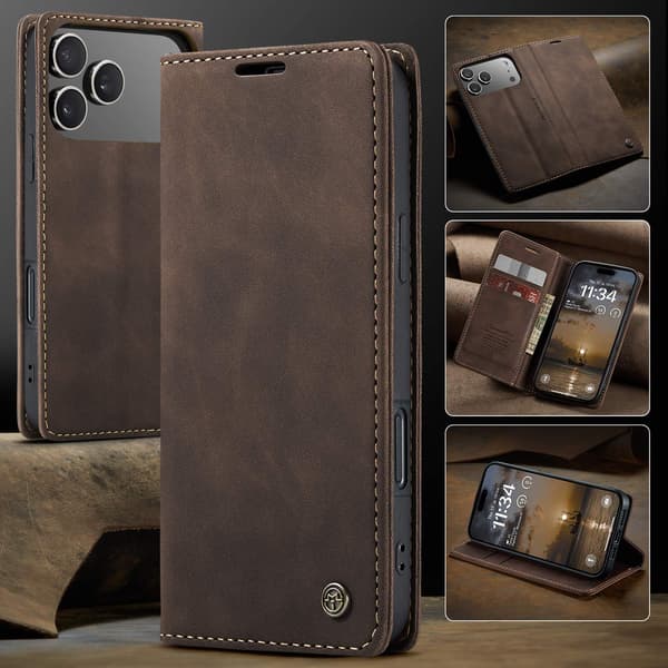 CASEME Lommebok-deksel iPhone 17 Pro - Kaffe