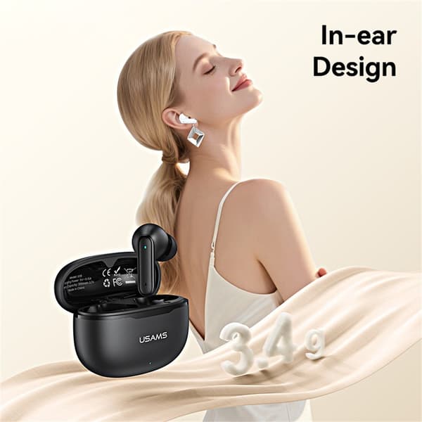 USAMS Echo E05 Trådlösa Hörlurar In-Ear Bluetooth dynamiska element - Svarta