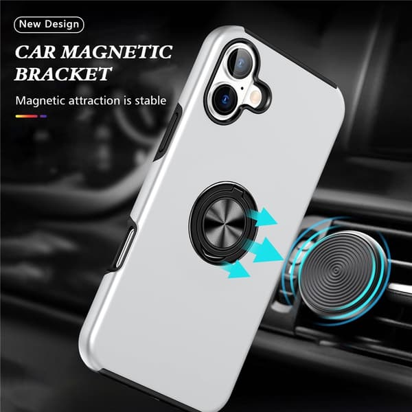 For iPhone 17 Hybrid-deksel med Fingerring