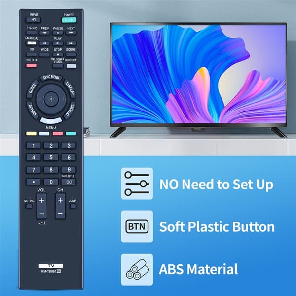 Fjernkontrollerstatning for RM-YD061 For Sony TV