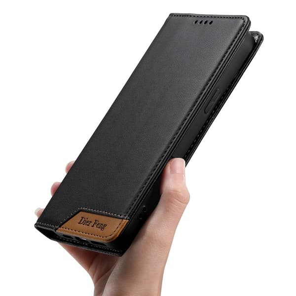 DIERFENG Til Google Pixel 10a Pungcover RFID Beskyttelse Stander - Sort