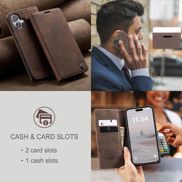CASEME Lommebok-deksel iPhone 17 - Kaffe