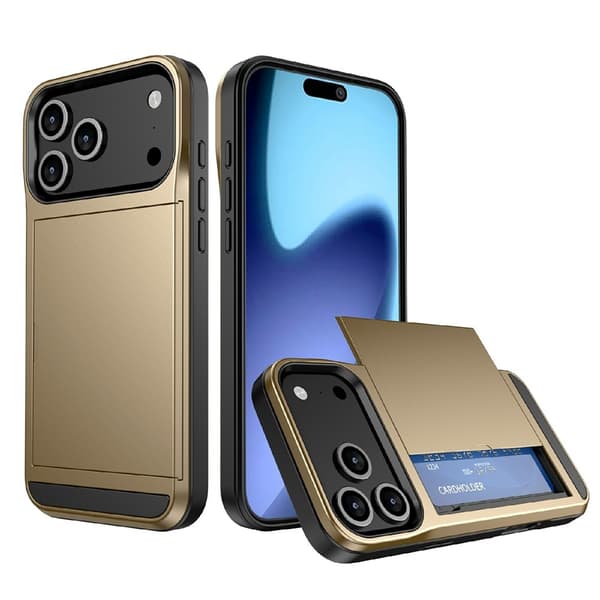 Telefoncover med skydbar kortholder til iPhone 18 Pro / 17 Pro
