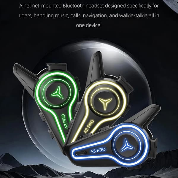 Hjälm Motorcykel Bluetooth Intercom Headset IP67 Vattentät 1000m räckvidd