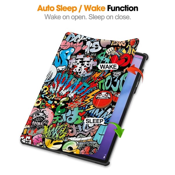 Til Lenovo Idea Tab Pro Gen 2 13" Deksel Tri fold Stativ Mønstertrykk - Graffiti