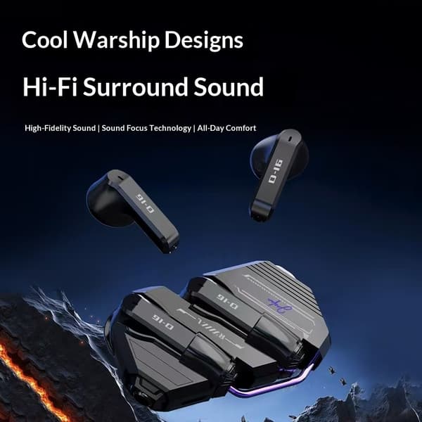 In ear Gaming hörlurar Bluetooth låg latens brusreducering lång batteritid – Grå