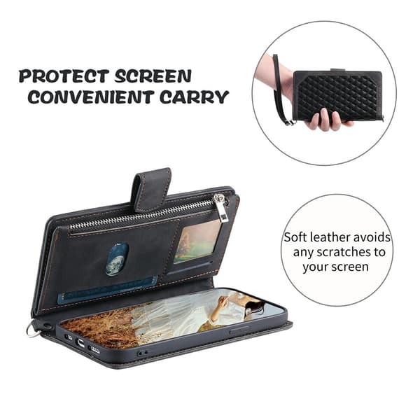 Til Xiaomi Redmi Note 15 Pro 5G Zipper Wallet Case Rhombus Telefoncover