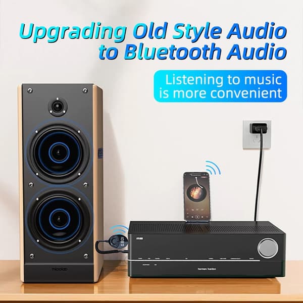W8 Bilstereoadapter Bluetooth-kompatibel mottaker FM-sender med teleskopkabel