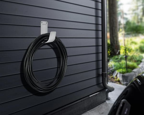 E-Charge ladekabelholder, rustfritt stål SS304, hvit