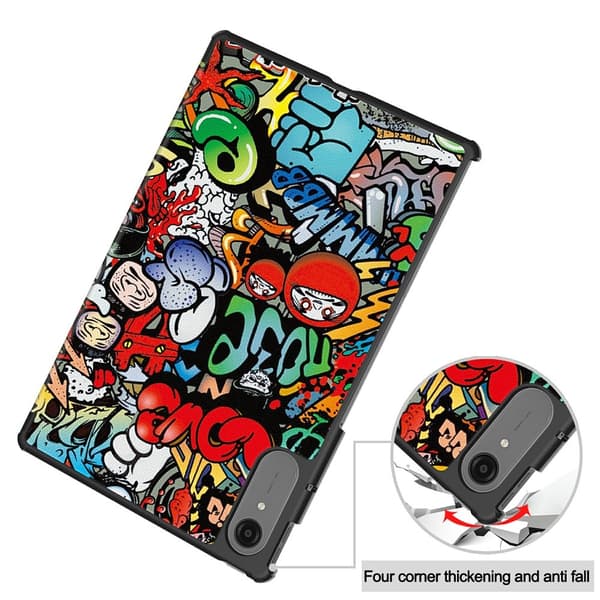 Til Lenovo Idea Tab Pro Gen 2 13" Deksel Tri fold Stativ Mønstertrykk - Graffiti