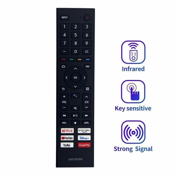 Fjärrkontroll Ersättning ERF3F80H För Hisense TV (Stöder inte röstfunktion)
