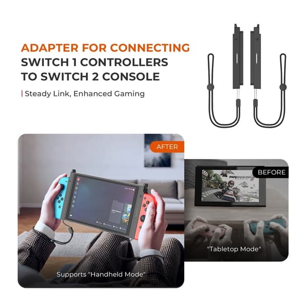 Joy-Con-adapter kompatibel med Nintendo Switch 1 kontroller till Switch 2