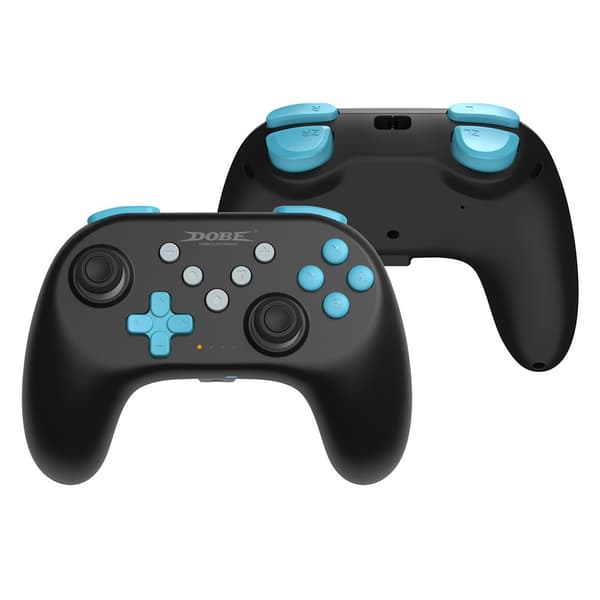 Trådløs Bluetooth-kontroller for Nintendo Switch 1+2+OLED Vibrasjon Svart/blå