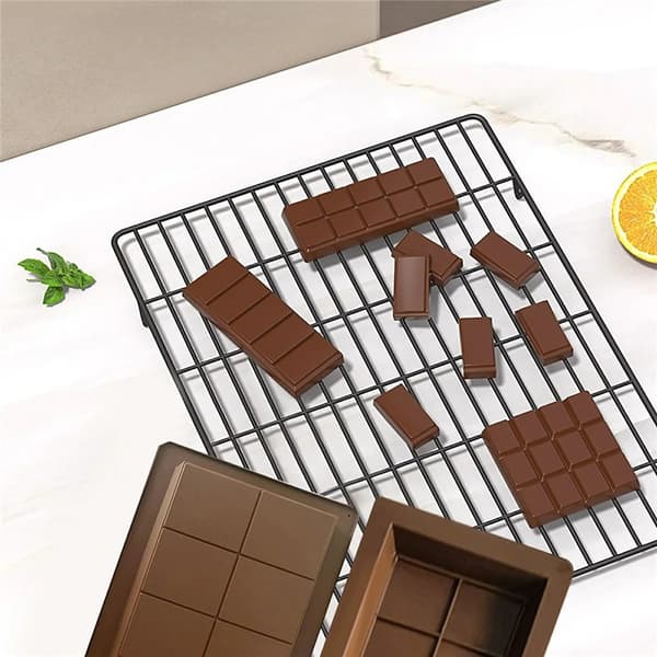 Rektangulär chokladform bakform med 10 håligheter i silikon