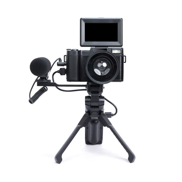 Digitalkamera Videokamera Kamera 4K 3" skärm mikrofon stativ 2 batterier
