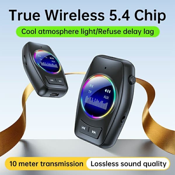 Bluetooth 5.4 lydmottaker/sender 2-i-1-adapter for trådløs lydstrømming