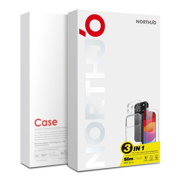NORTHJO För iPhone 17 TPU Skal + Härdat Glas + Lins Skydd