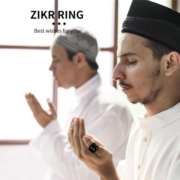 Smart Tasbih Zikr Ring Digital teller Bluetooth Azan Alarm Bønnepåminnelse 22mm