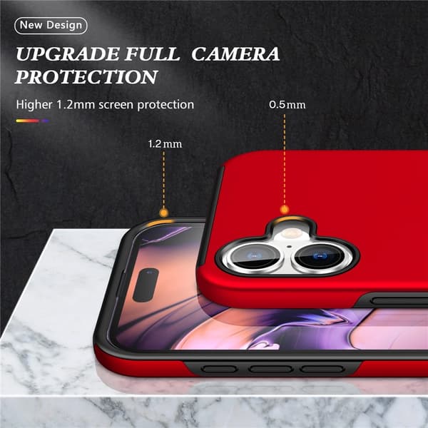 Til iPhone 17 Finger Ring Kickstand Hybrid Taske