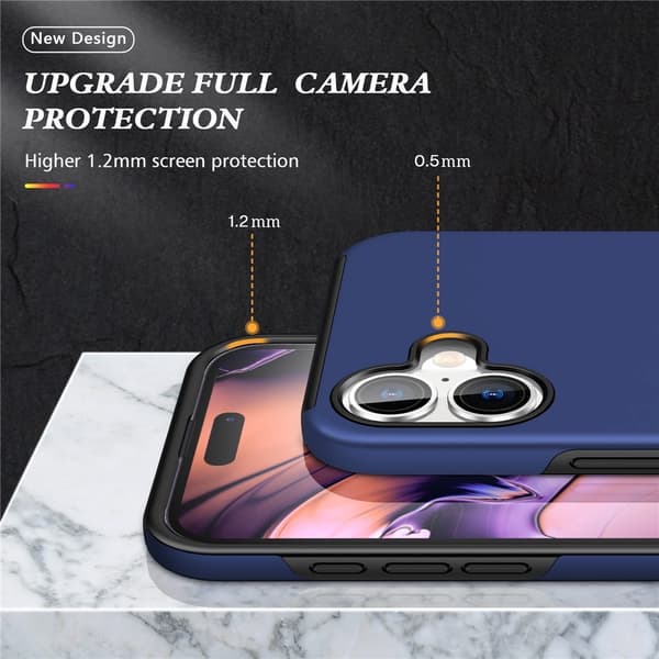 Til iPhone 17 Finger Ring Kickstand Hybrid Taske