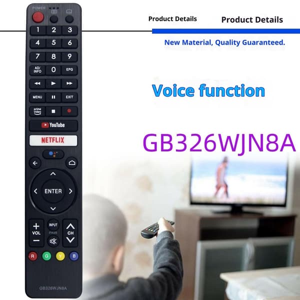 TV-fjernkontroll erstatning for GB326WJN8A for Sharp TV-stemmefunksjon