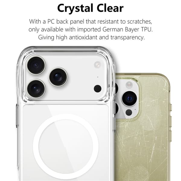 MagSafe-kompatibelt TPU + PC Clear Mobilskal till iPhone 17 Pro