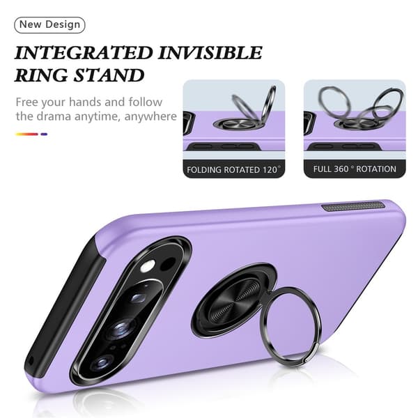 Til Pixel 10 Pro / Pixel 10 Deksel Hybriddeksel med Finger Ring -