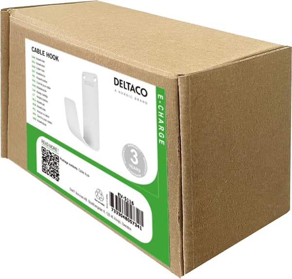 E-Charge ladekabelholder, rustfritt stål SS304, hvit
