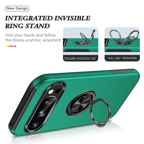 Til Pixel 10 Pro / Pixel 10 Deksel Hybriddeksel med Finger Ring -