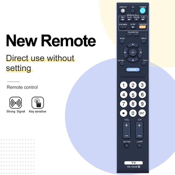 Fjernkontrollerstatning for RM-YD028 For Sony TV