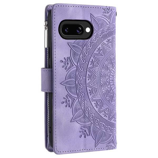 Til Google Pixel 10a Pungcover Mandala Blomstermønster - Lilla