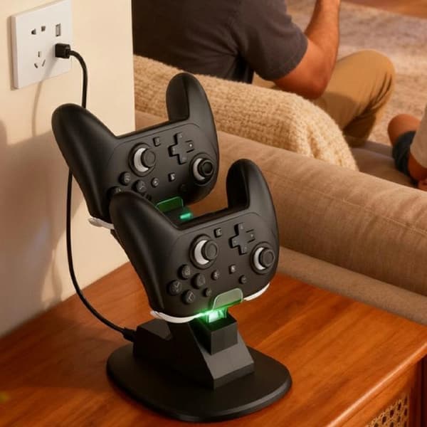 Laddningsdocka kompatibel med Nintendo Switch 2 Pro LED-indikator 2 kontroller