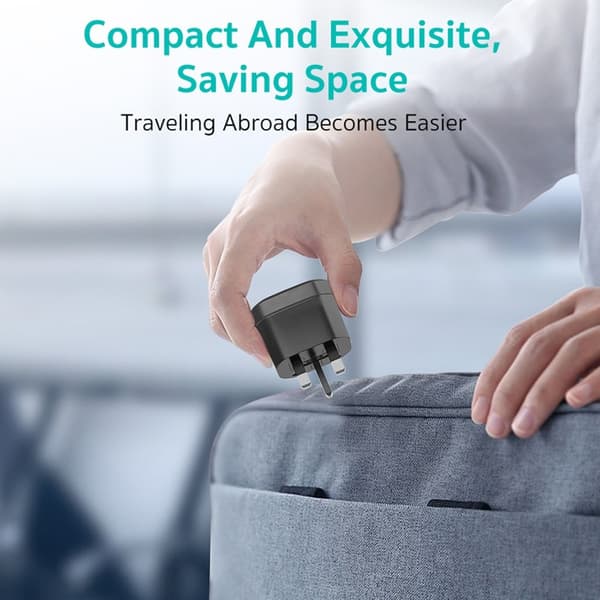 COTECI universell reiseadapter og strømomformer (US/UK/EU)