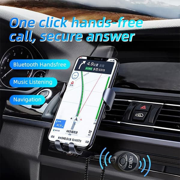 W8 Bilstereoadapter Bluetooth-kompatibel mottaker FM-sender med teleskopkabel