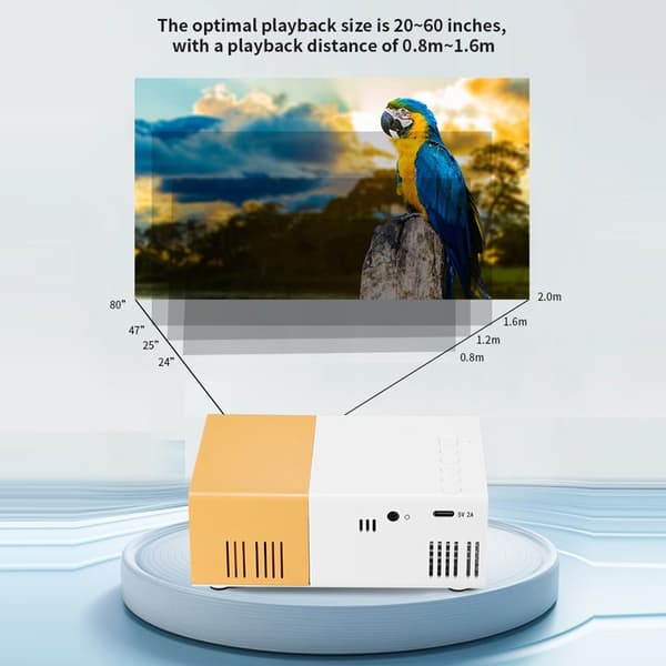 Projektor Hemmabio HD Bärbar LED-projektor Skärmspegling Stöder 1080P