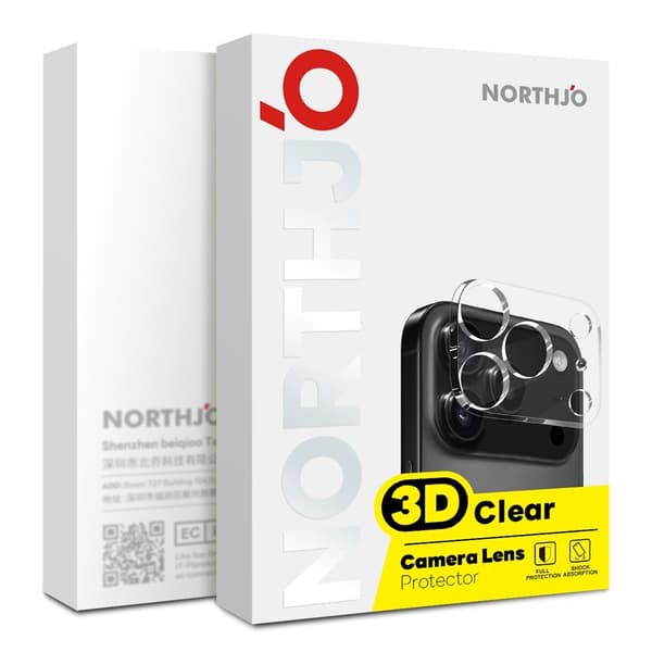 NORTHJO 2 st Kameralinsskydd till iPhone 18 Pro