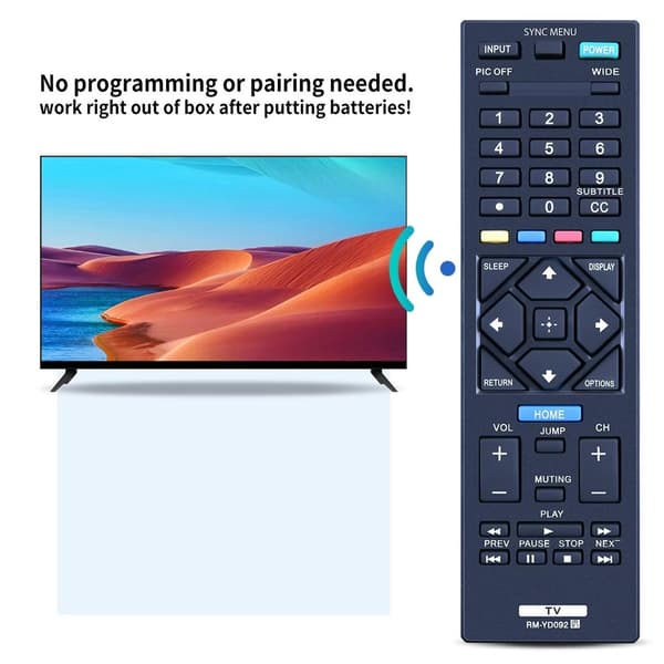 Fjernkontrollerstatning for RM-YD092 For Sony TV