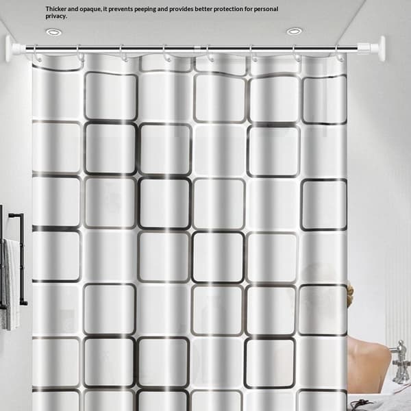 Dusjforheng 180 x 200 cm, vanntett og muggresistent – ​​Rutete